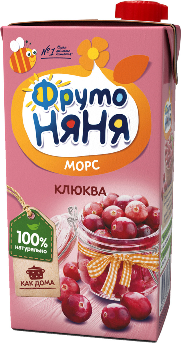 все цены на ФрутоНяня морс из клюквы, 0,5 л онлайн