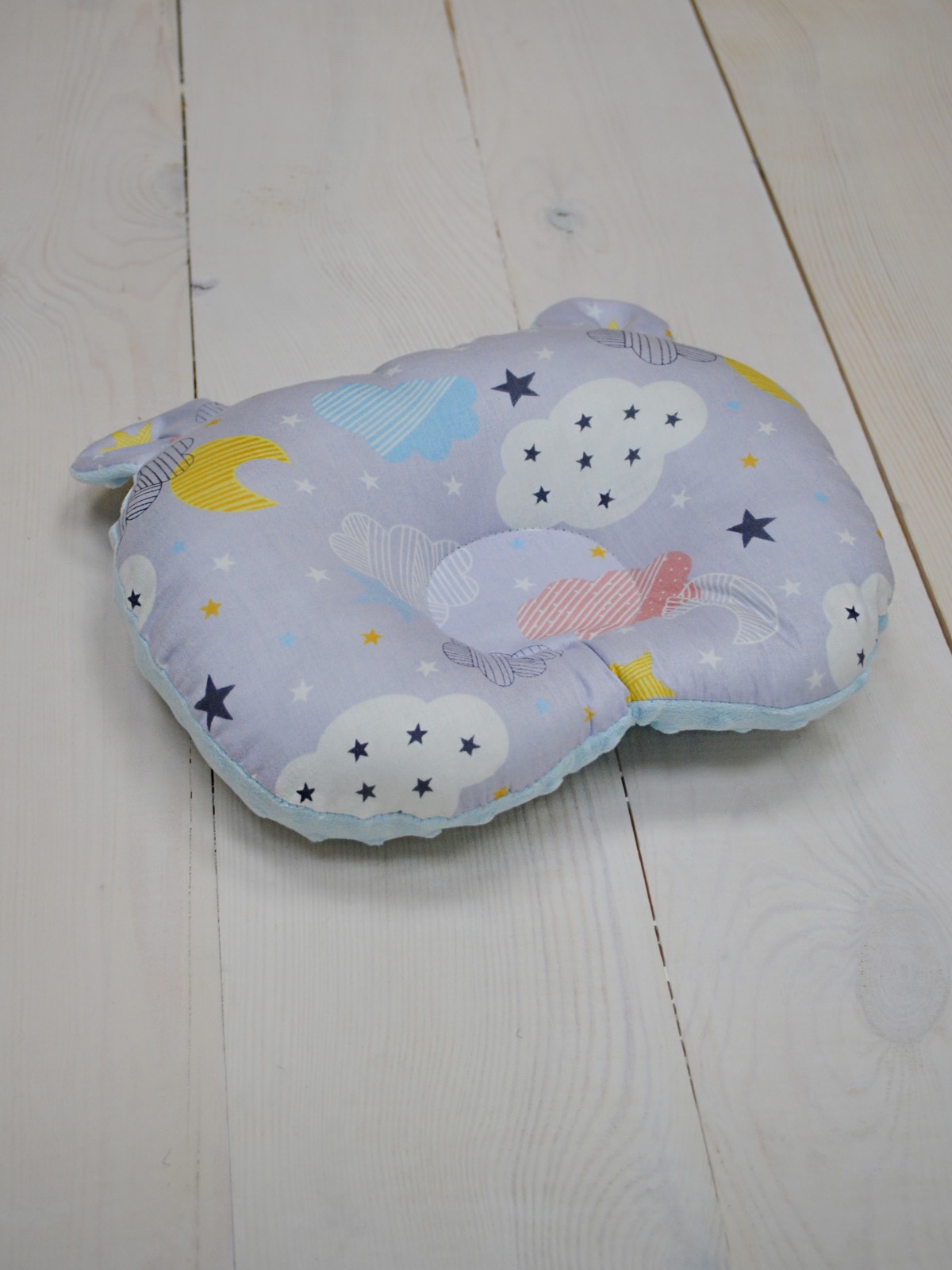 фото Детская подушка SISTERS CARE Подушка для новороденных "Мишка", голубой
