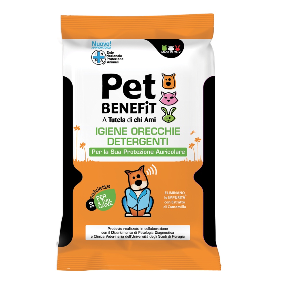 фото Влажные салфетки для животных Pet Benefit Очищающие влажные салфетки IGIENE ORECCHIE для ухода за ушками, 30 шт/уп