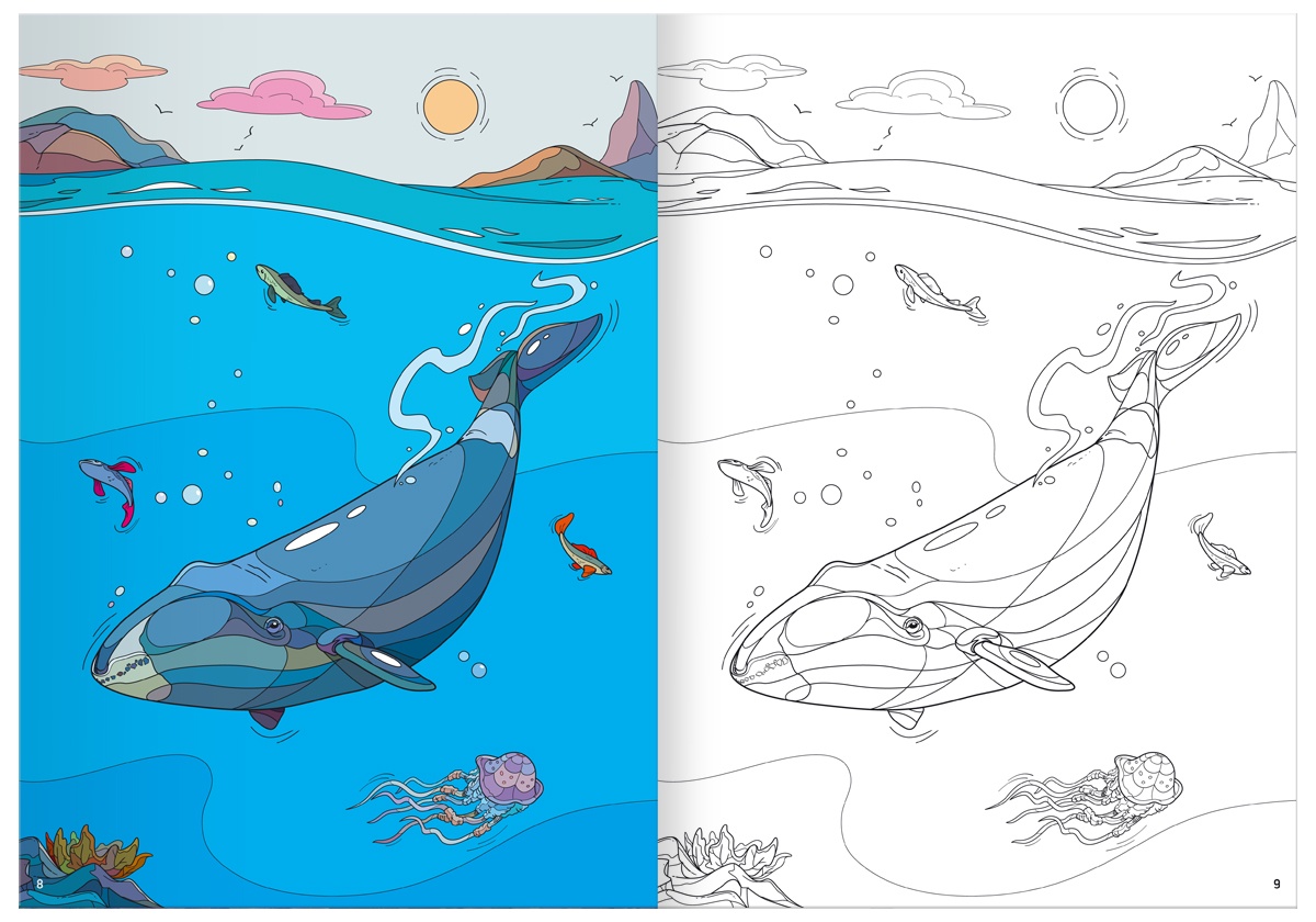Морские млекопитающие раскраска