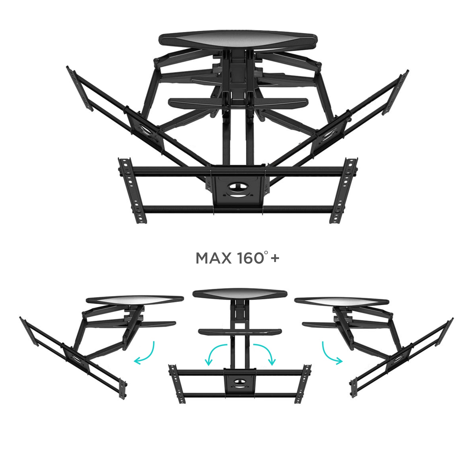 фото ONKRON наклонно-поворотный кронштейн для ТВ 40"-70", черный M6L