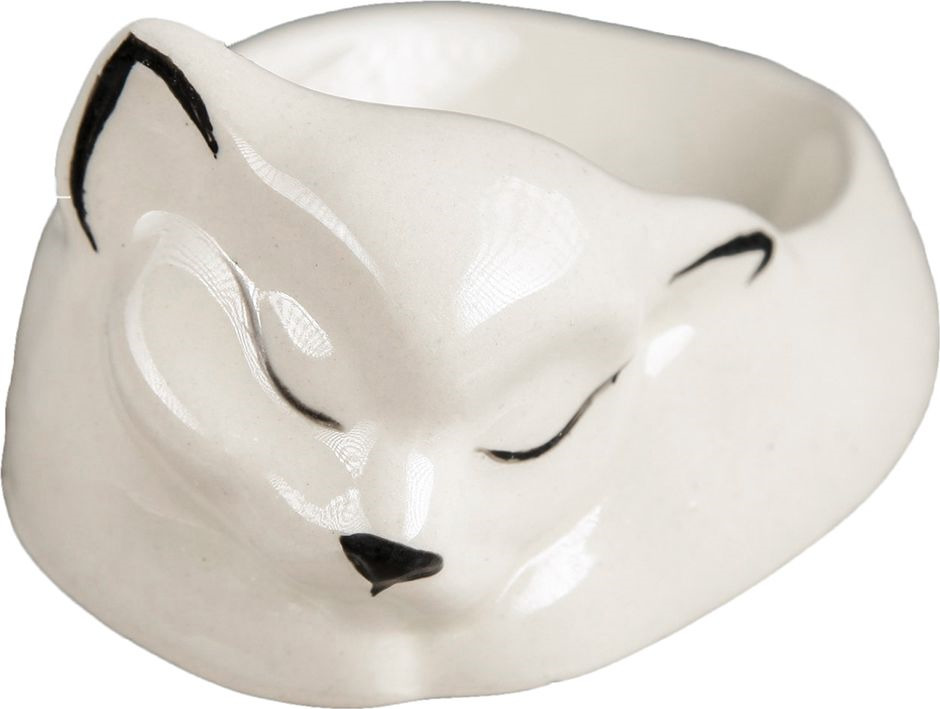 фото Мыльница Керамика ручной работы "Спящий котик", 2954067, белый