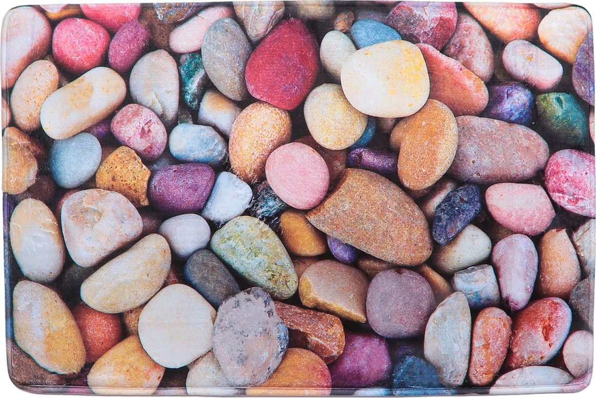 фото Коврик для ванной Доляна "Камни", 3542638, разноцветный, 40 х 60 см