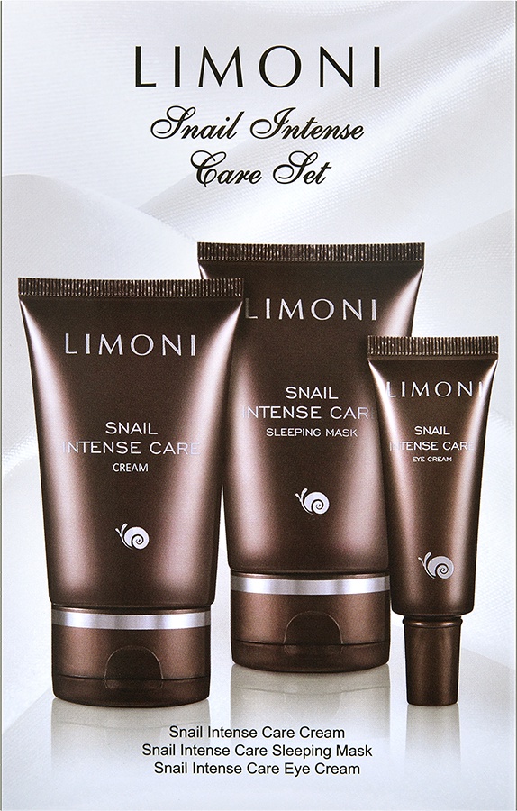 Набор косметики для ухода за кожей Limoni Набор Snail Intense Care Set, Cream 50ml, Eye Cream 25ml, Sleeping Mask 50 ml Набор косметики для ухода за кожей Limoni Набор Snail Intense Care Set, Cream 50ml, Eye Cream 25ml, Sleeping Mask 50 ml
