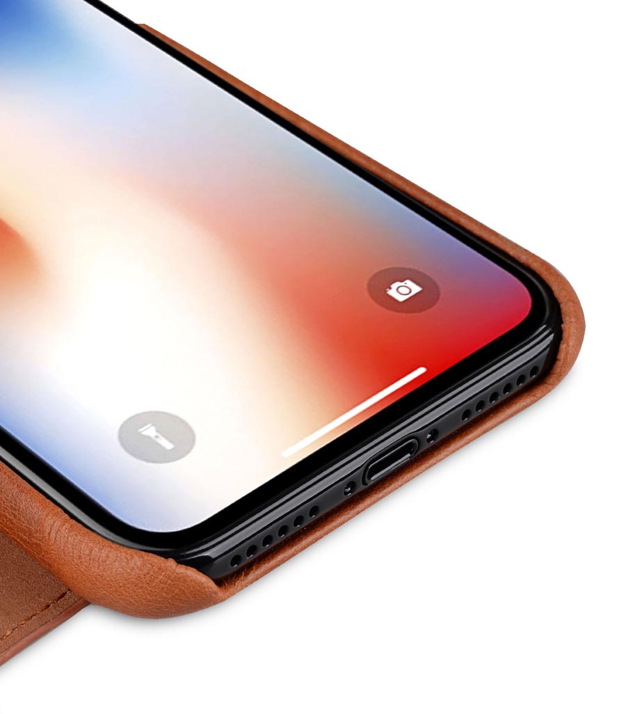 фото Чехол для сотового телефона Melkco Кожаный чехол книжка для Apple iPhone X/XS - Elite Series Waxfall Pattern, коричневый