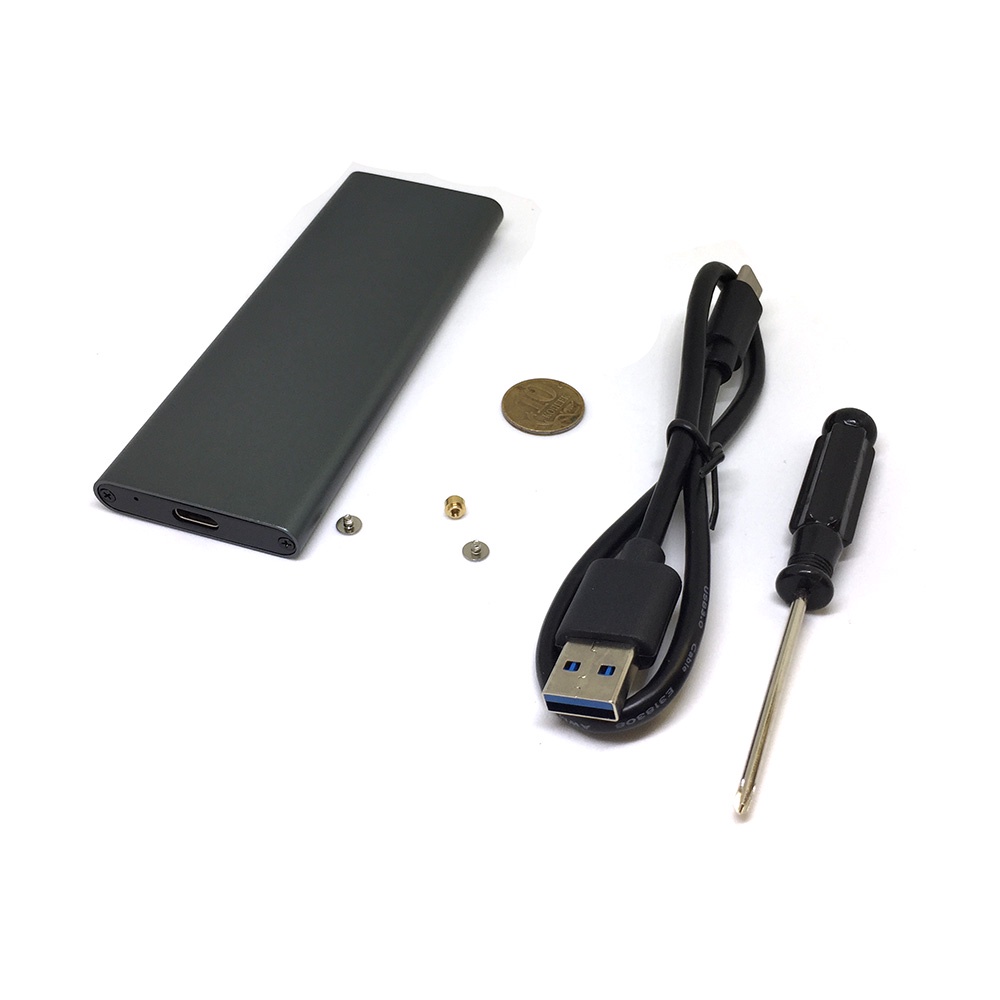 фото Адаптер для SSD/HDD Espada e9023U31, Внешний корпуc USB3.1 для M.2(NGFF) SSD key B, B+M, серый