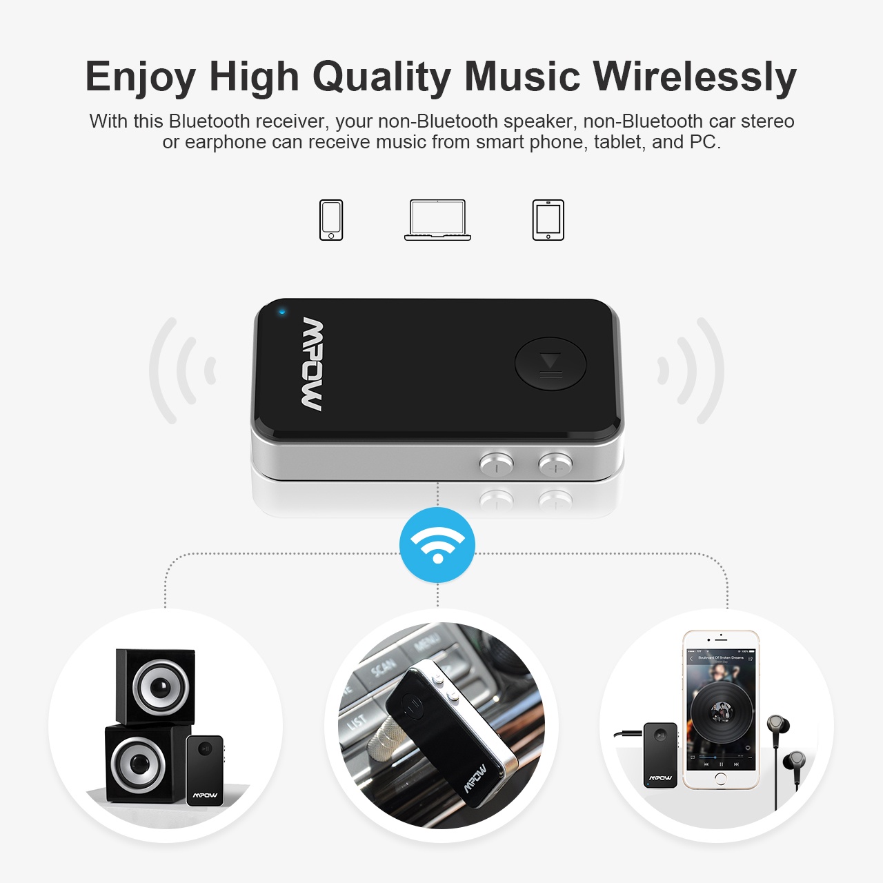 фото Bluetooth адаптер Mpow MBR1, черный