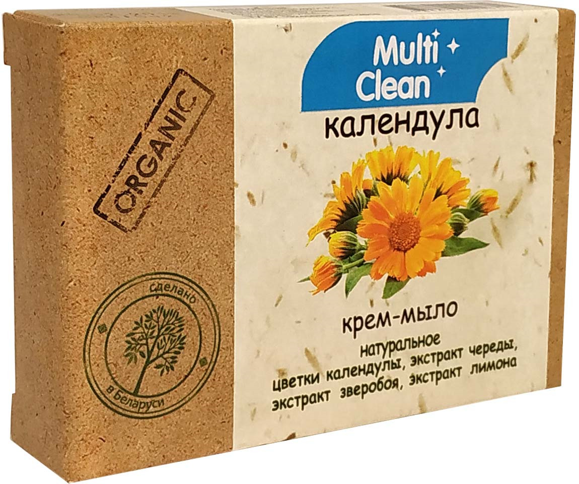 фото Крем-мыло туалетное твердое MultiClean "Organic. Календула", 90 г