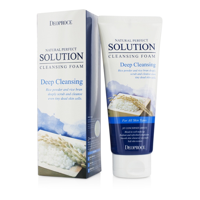 фото Пенка для умывания Deoproce рисовая вода Natural Perfect Solution Cleansing Foam Deep Cleansing