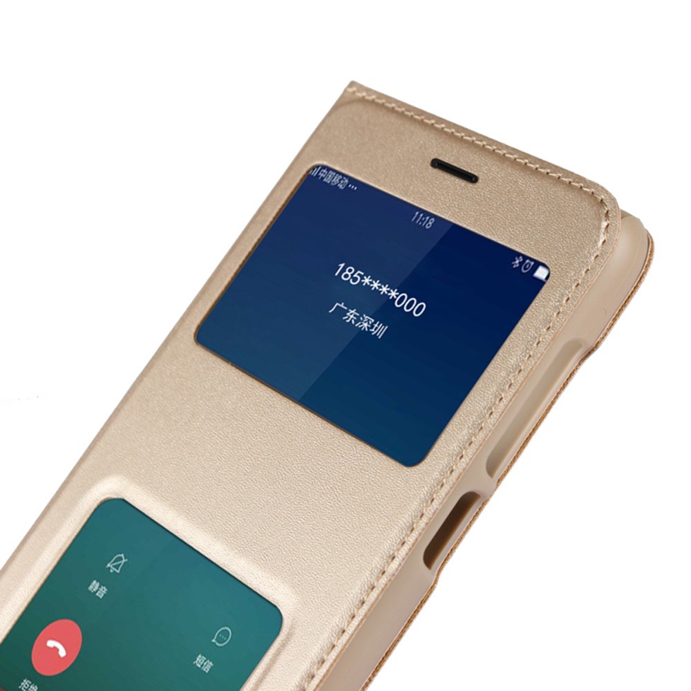 фото Чехол для сотового телефона Мобильная мода Xiaomi Redmi 5A Чехол-книжка пластиковая с интерактивными окнами, золотой