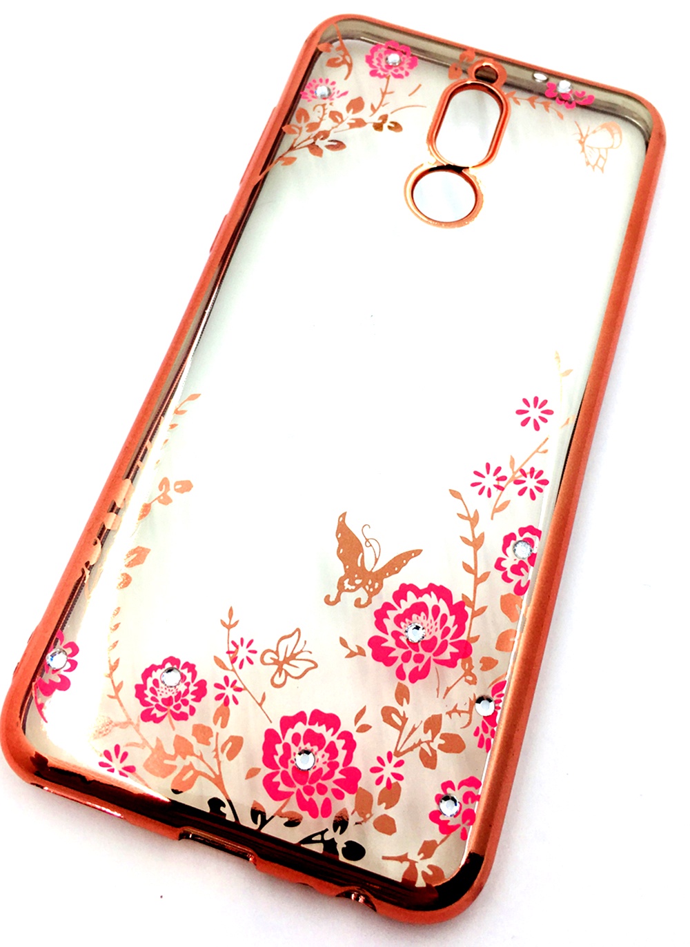 Чехол для сотового телефона Мобильная мода Huawei Nova 2i Силиконовая, прозрачная накладка со стразами, розовый