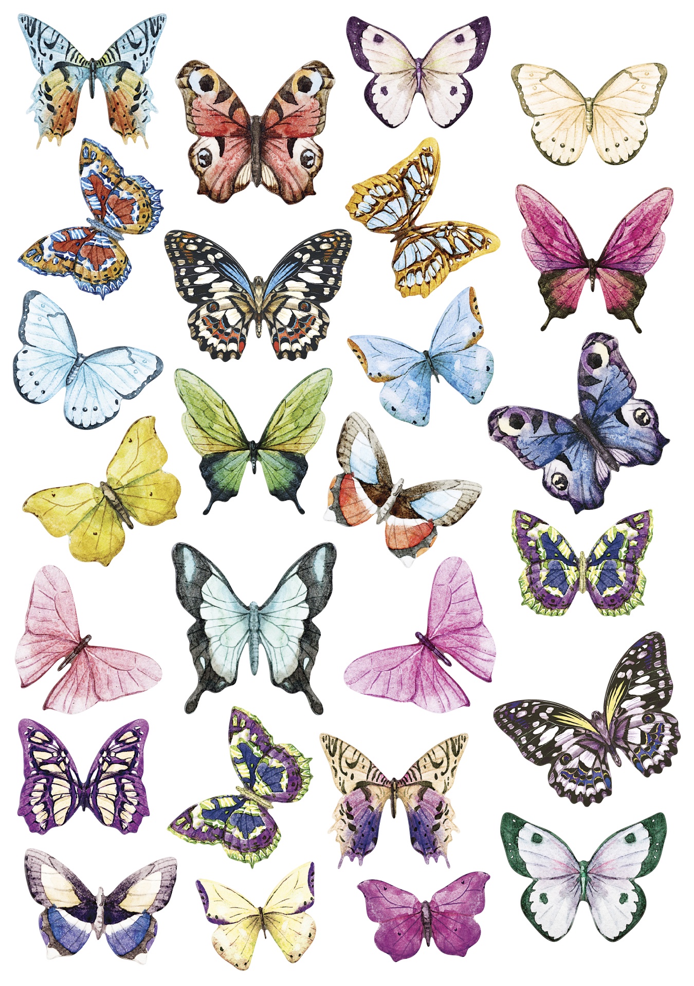 фото Наклейка для декора Маленькие дневные бабочки Decoretto