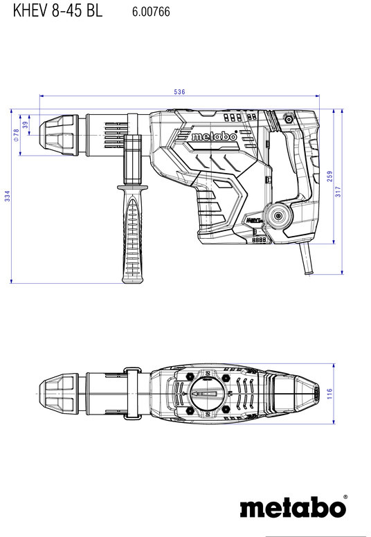 фото Перфоратор Metabo KHEV 8-45 BL, темно-зеленый, черный, красный