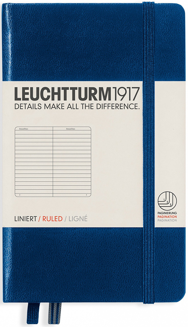 Записная книжка Leuchtturm1917, 342918, темно-синий, A6 (105 x 148 мм), в линейку, 92 листа Записная книжка Leuchtturm1917, 342918, темно-синий, A6 (105 x 148 мм), в линейку, 92 листа