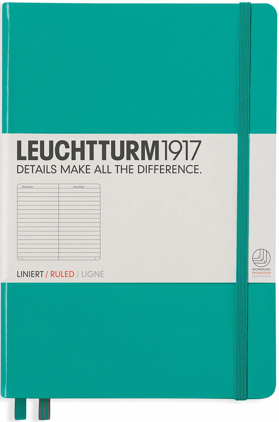 Записная книжка Leuchtturm1917, 344790, зеленый, A5 (148 x 210 мм), в линейку, 125 листов Записная книжка Leuchtturm1917, 344790, зеленый, A5 (148 x 210 мм), в линейку, 125 листов