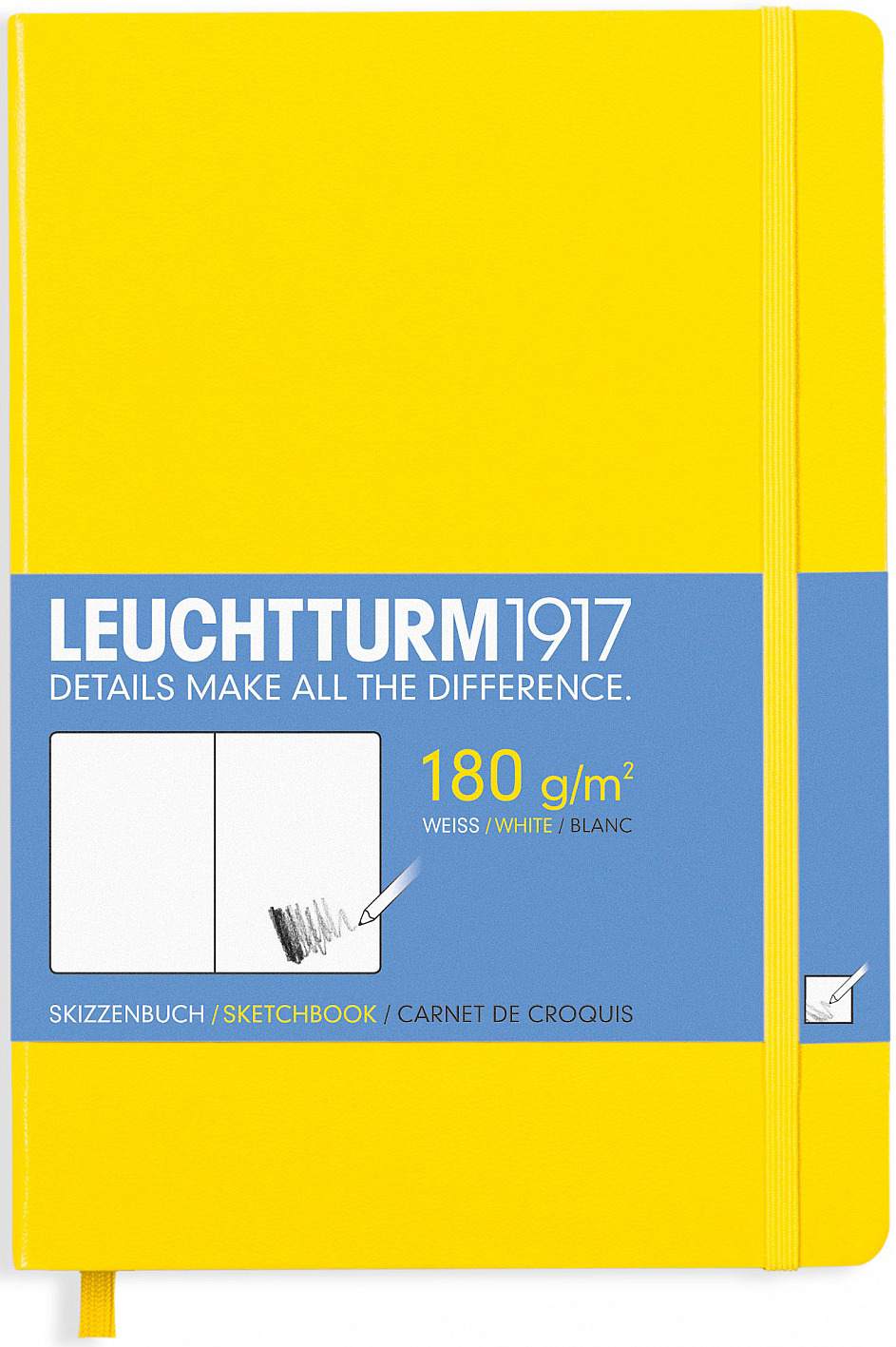 Записная книжка Leuchtturm1917, 344995, желтый, A5 (148 x 210 мм), без разметки, 48 листов Записная книжка Leuchtturm1917, 344995, желтый, A5 (148 x 210 мм), без разметки, 48 листов