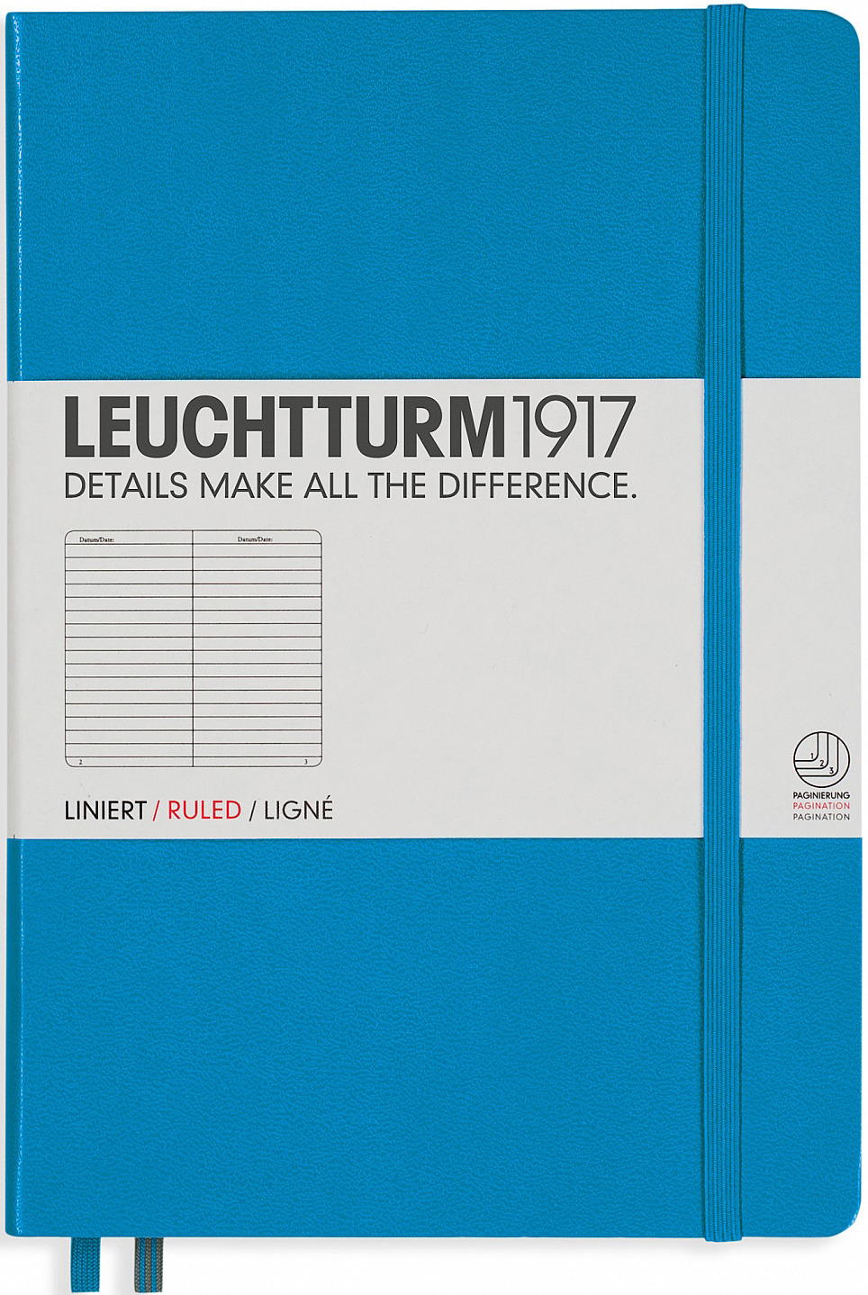 Записная книжка Leuchtturm1917, 346693, лазурный, A5 (148 x 210 мм), в линейку, 125 листов Записная книжка Leuchtturm1917, 346693, лазурный, A5 (148 x 210 мм), в линейку, 125 листов