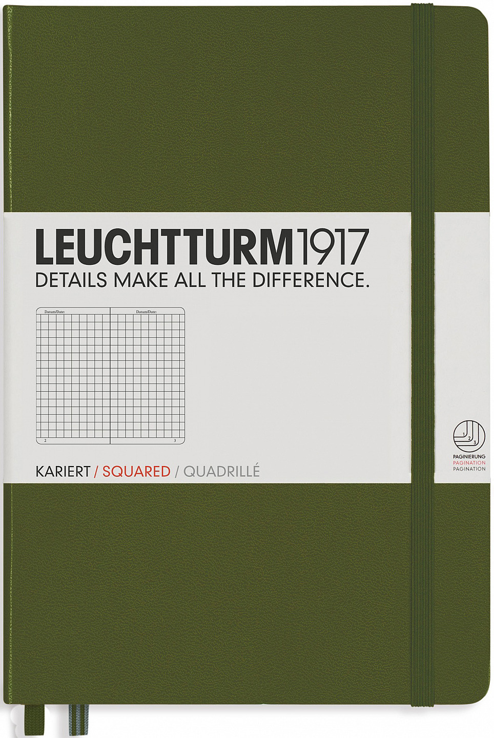 фото Записная книжка Leuchtturm, цвет: хаки, A5, 124 листа в клетку