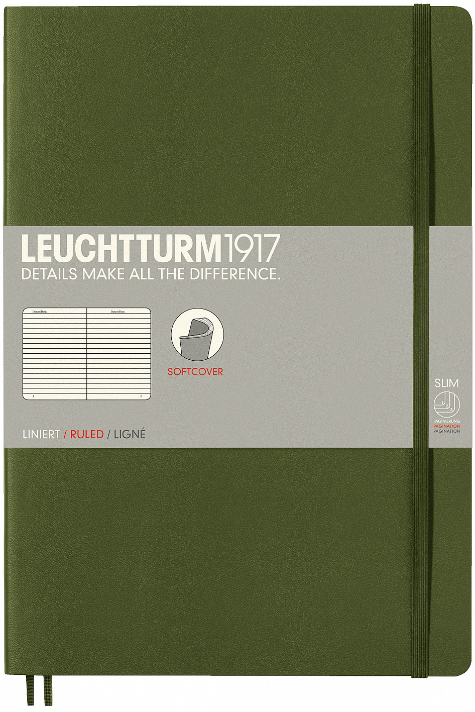 Записная книжка Leuchtturm1917, 349284, хаки, B5 (176 x 250 мм), в линейку, 62 листа Записная книжка Leuchtturm1917, 349284, хаки, B5 (176 x 250 мм), в линейку, 62 листа