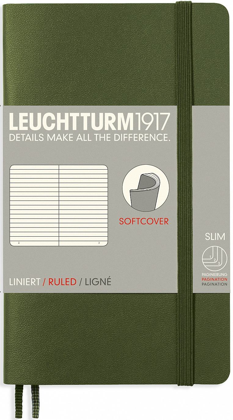 Записная книжка Leuchtturm1917, 349287, хаки, A6 (105 x 148 мм), в линейку, 60 листов Записная книжка Leuchtturm1917, 349287, хаки, A6 (105 x 148 мм), в линейку, 60 листов