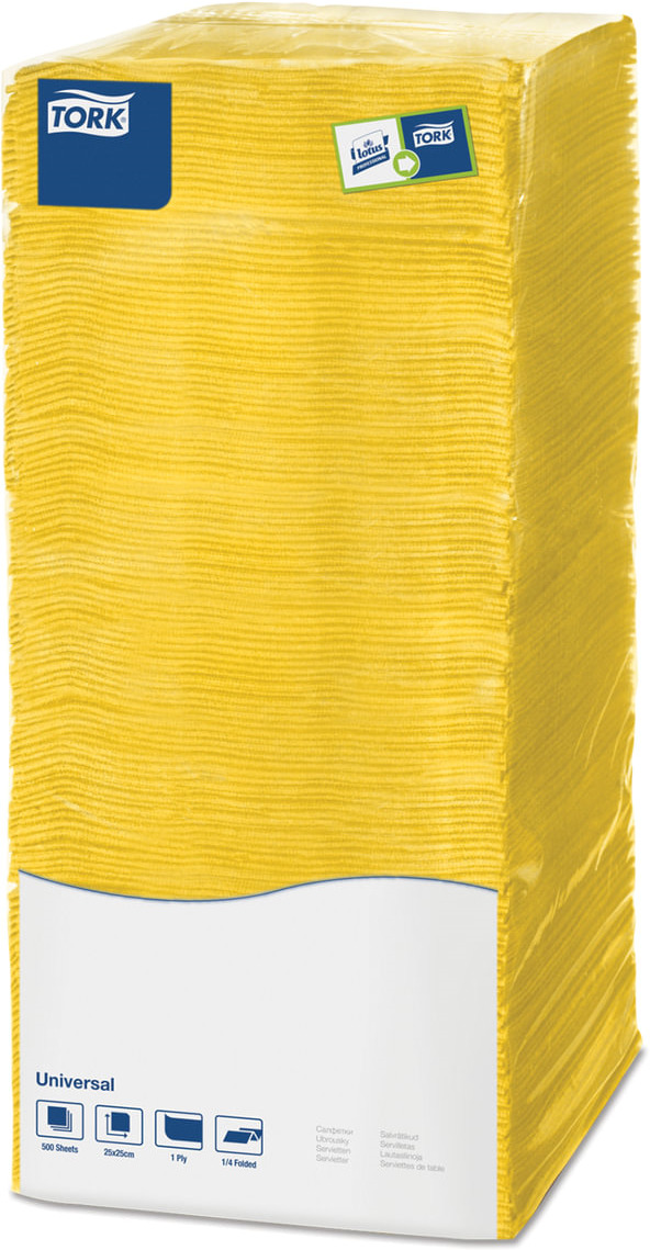 Салфетки бумажные для уборки Tork Big Pack, 470116, желтый, 25 х 25 см, 500 шт