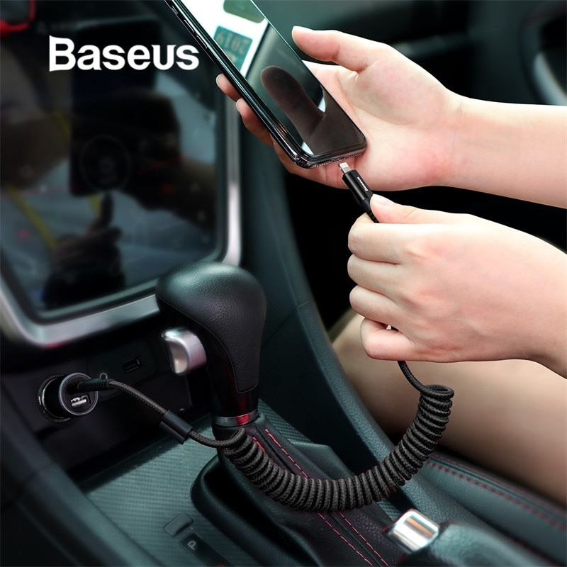 фото Автомобильное зарядное устройство Baseus USB-кабель для автомобильного зарядного устройства, красный