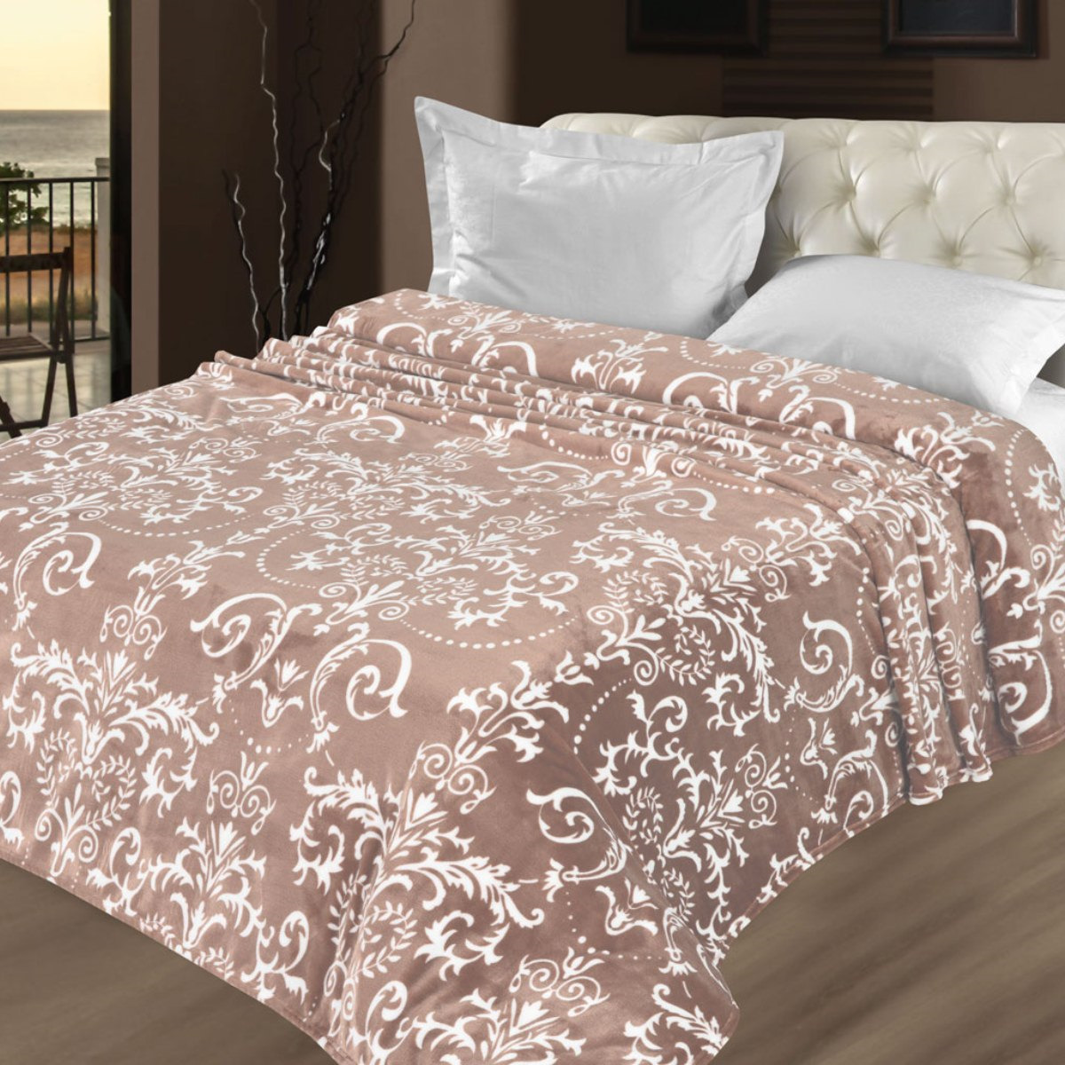 фото Плед Letto Велсофт, V207-4, коричневый, 2-спальный, 175 х 200 см Letto home textile