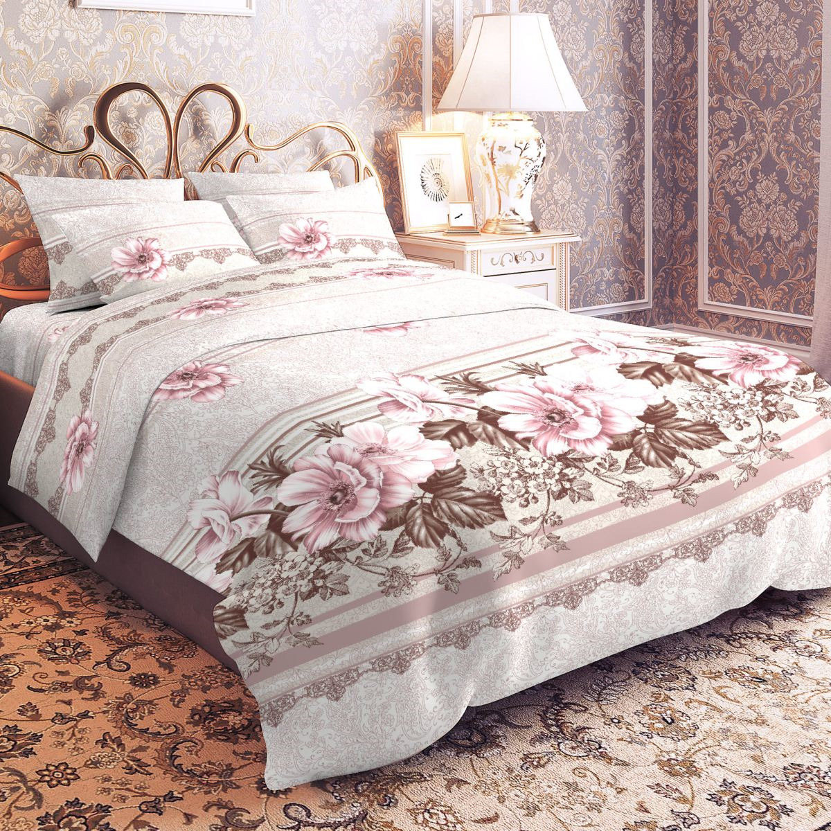 фото Комплект постельного белья Letto, B385-6, серый, евро, наволочки 70x70 Letto home textile