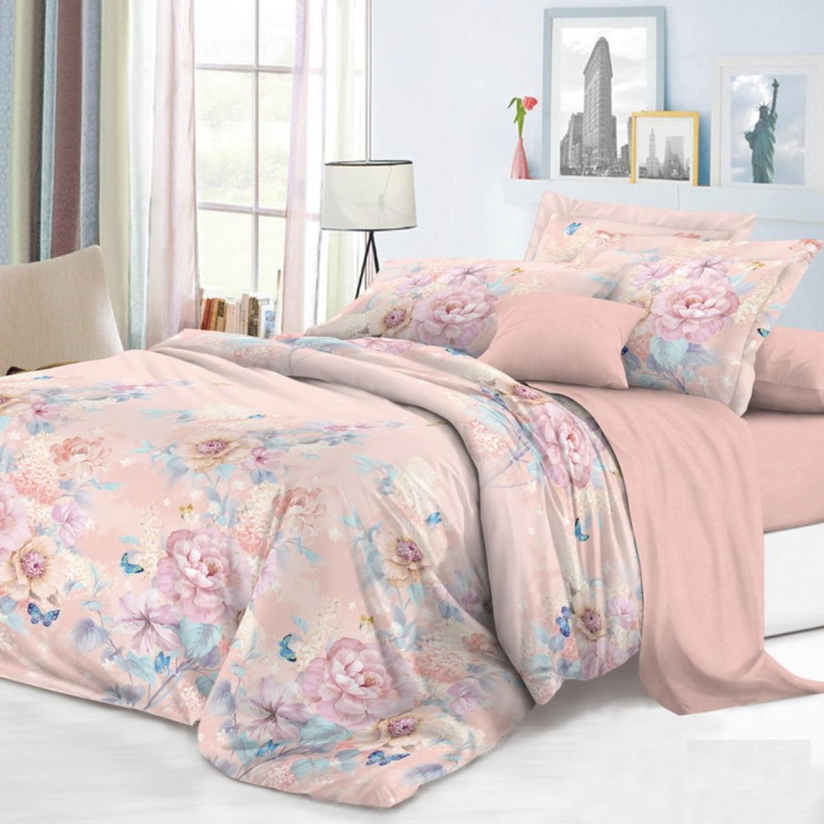 фото Комплект постельного белья Letto, SM150-6, розовый, евро, наволочки 50х70 Letto home textile