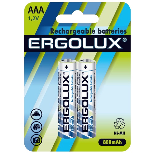 Аккумуляторная батарейка Ergolux AAA-800mAh Ni-Mh