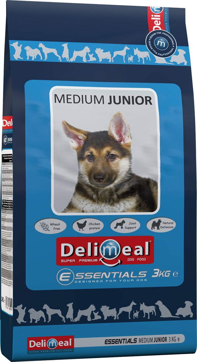 фото Корм сухой Delimeal Essentials Medium Junior, с мясом курицы, для щенков средних пород, 3 кг Jonker petfood b.v.