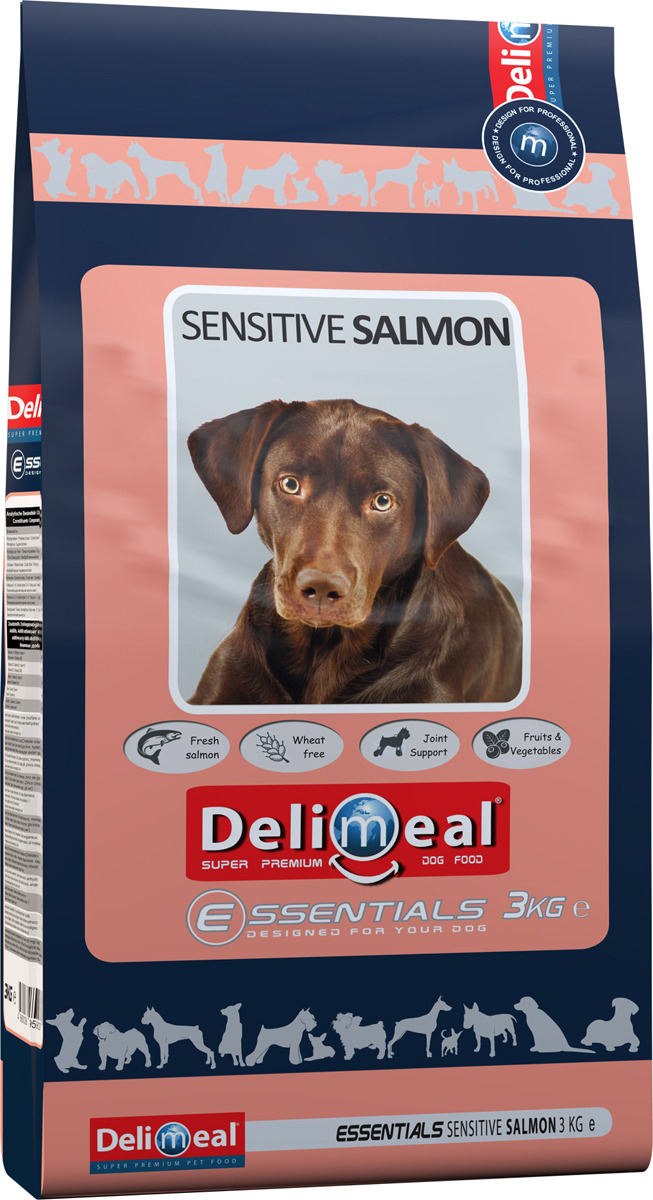 фото Корм сухой Delimeal Essentials Sensitive Salmon, с мясом лосося, для взрослых собак всех пород, 3 кг Jonker petfood b.v.