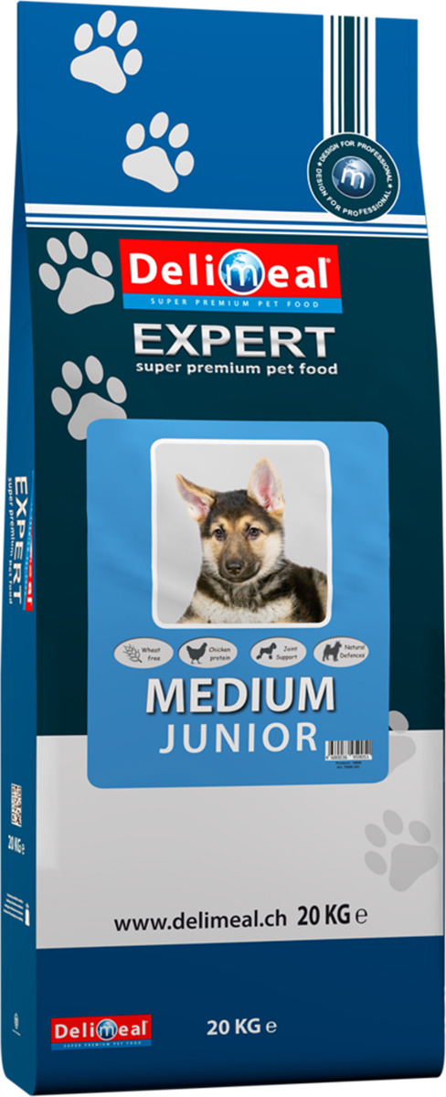 фото Корм сухой Delimeal Expert Medium Junior, с мясом птицы, для щенков средних пород, 20 кг Jonker petfood b.v.