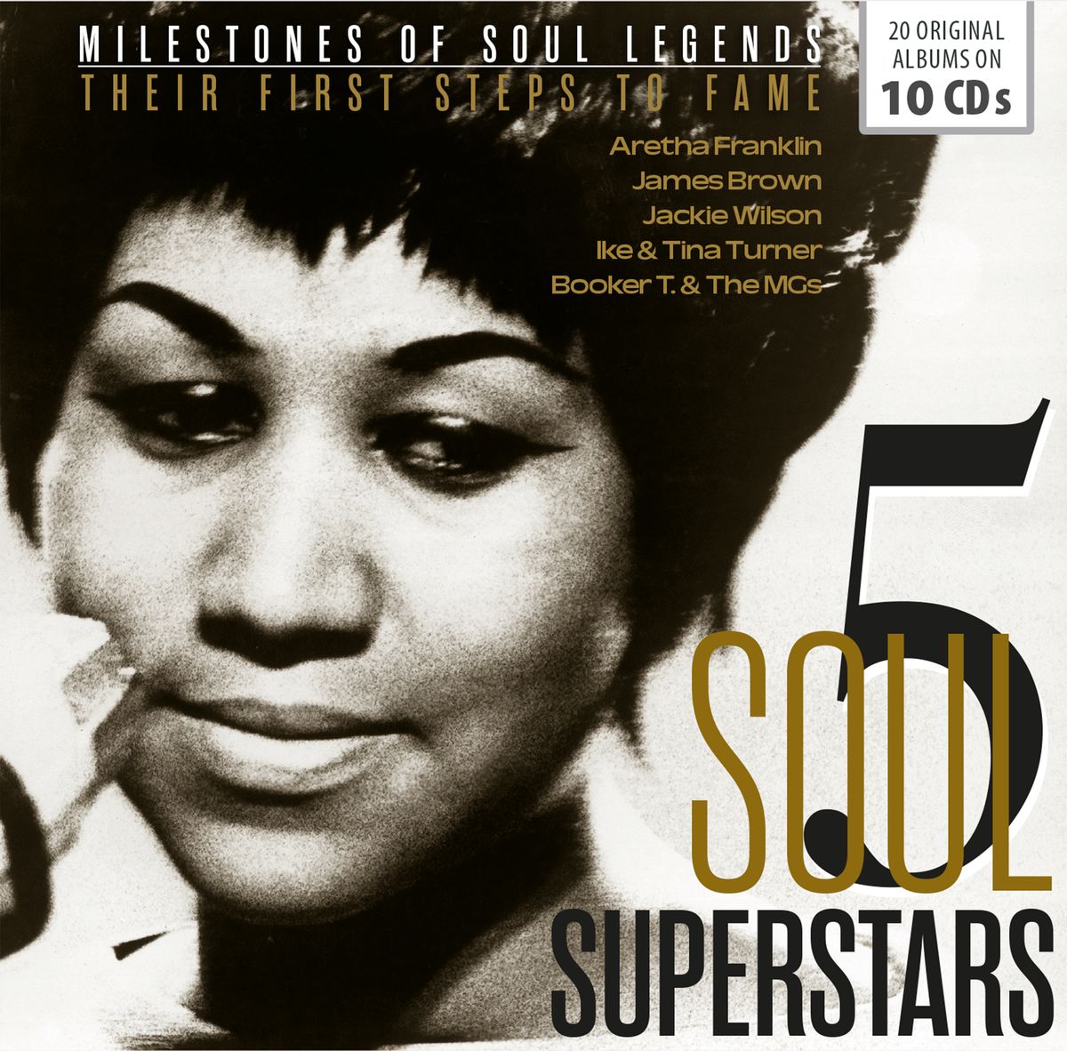 A. Franklin, J. Brown, T. Turner. 5 Soul SuperStars. Their First Steps to Fame (10 CD) a franklin j brown t turner 5 soul superstars their first steps to fame 10 cd