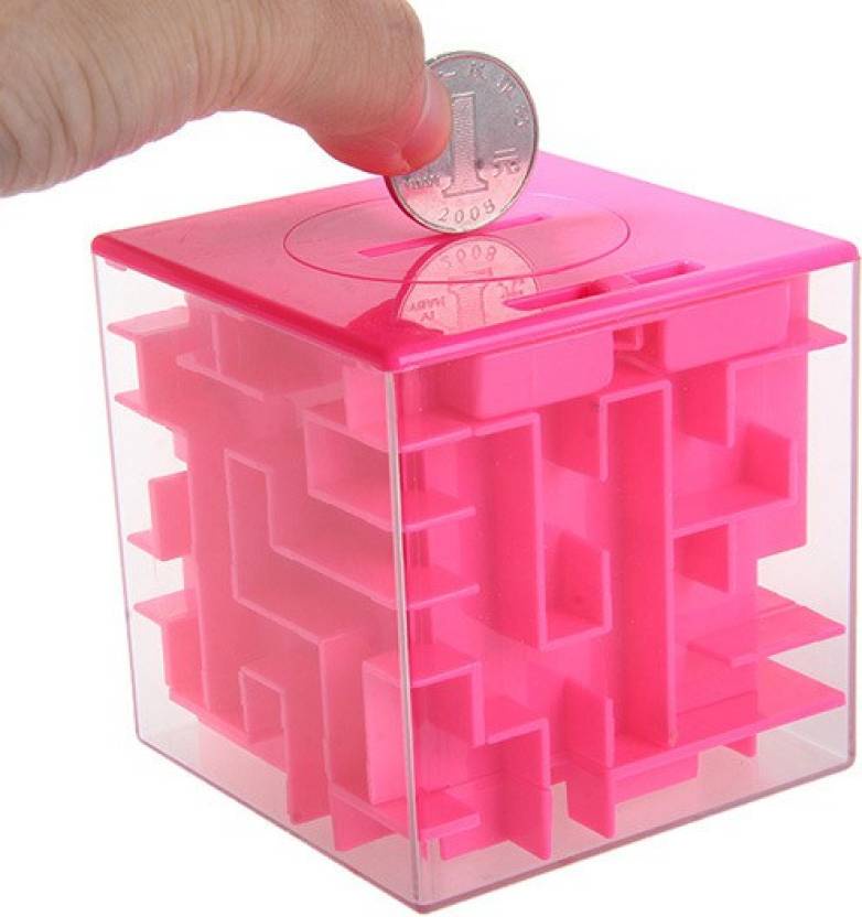 фото Головоломка Куб Лабиринт Тайник Maze Money Box малый красный