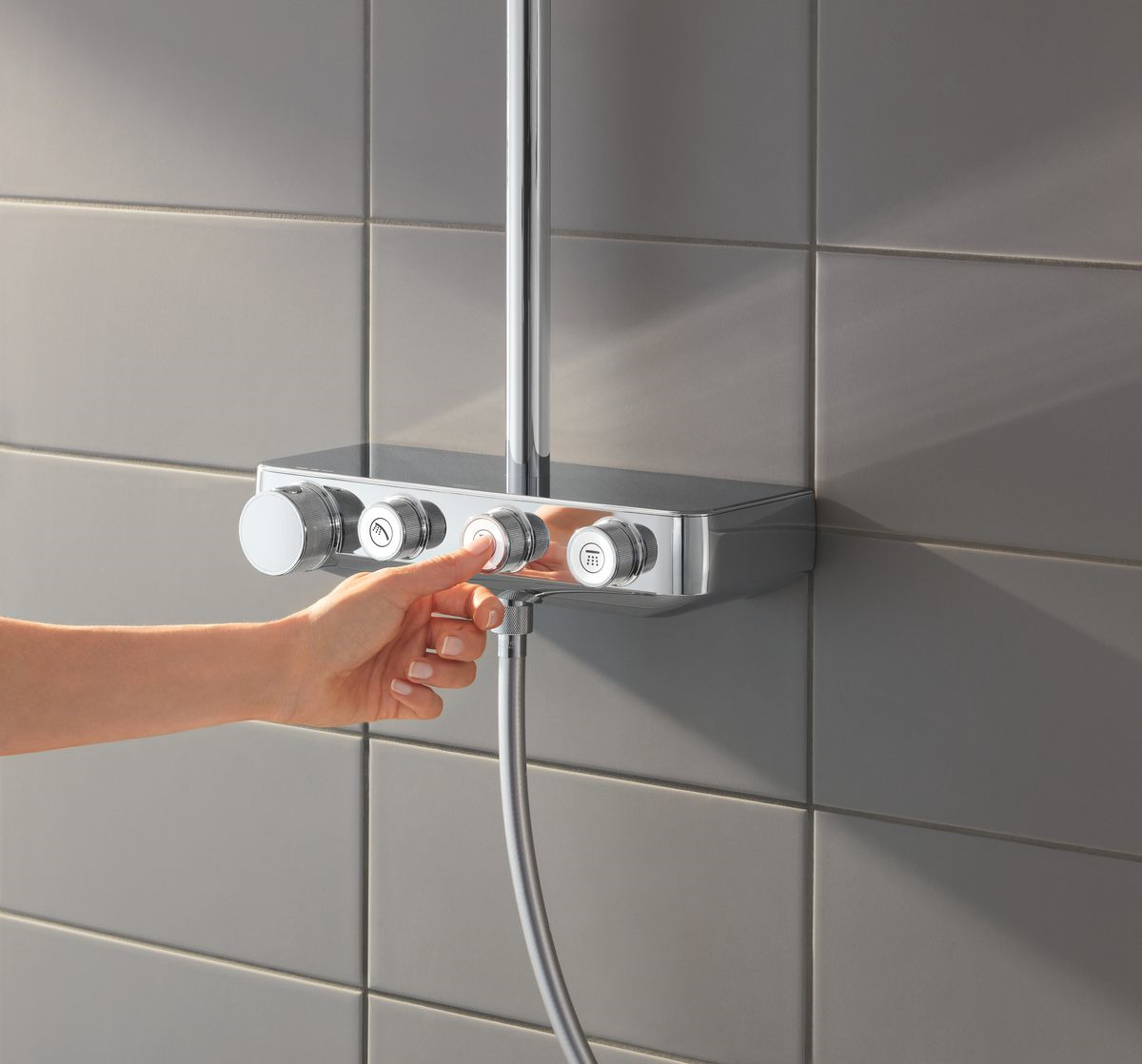 фото Душевой комплект Grohe Euphoria SmartControl Duo Cube, 26508000, серебристый