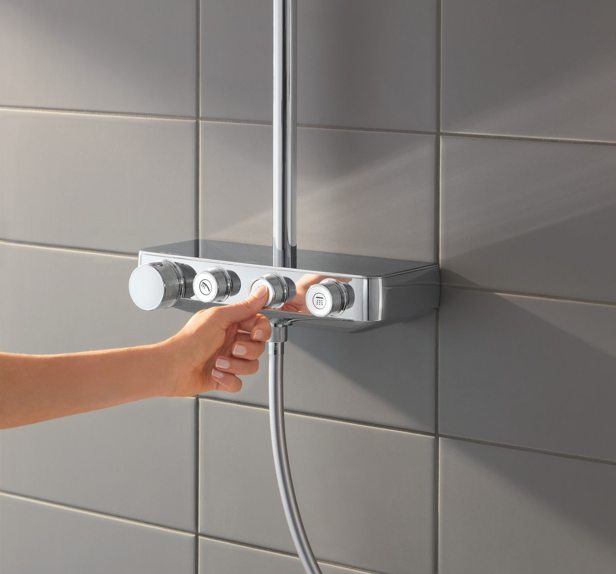 фото Душевой комплект Grohe Euphoria SmartControl Duo Cube, 26508000, серебристый