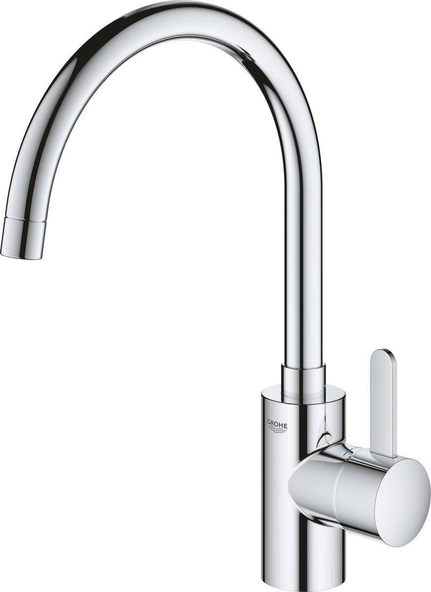 фото Смеситель для кухонной мойки Grohe Eurosmart Cosmpolitan, с высоким изливом, 32843002, серебристый