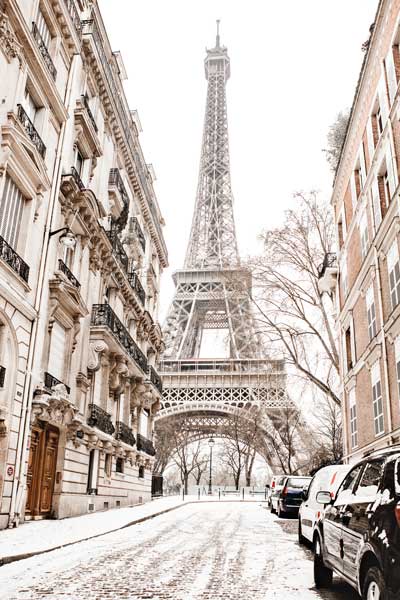 фото Картина Экорамка Улица Парижа зимой, Холст