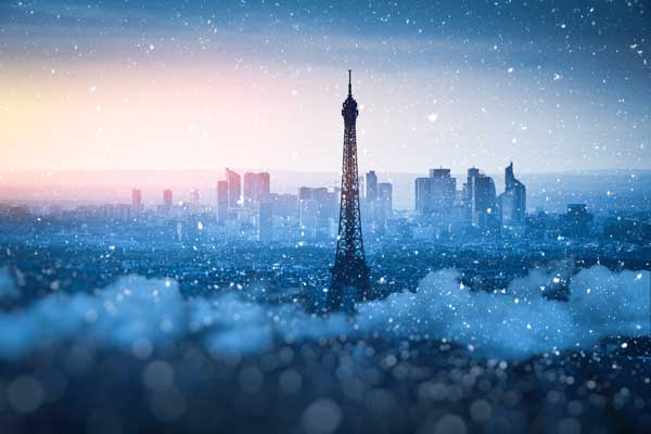 фото Картина Экорамка Зимняя сказка в Париже, Холст