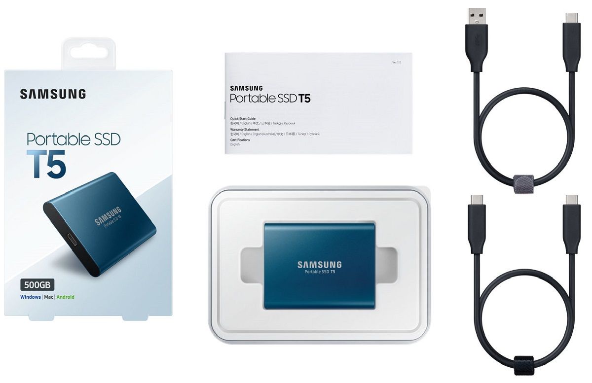 фото SSD диск Samsung T5 500GB, Blue (MU-PA500BWW)