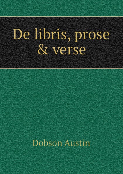 De libris, prose . verse