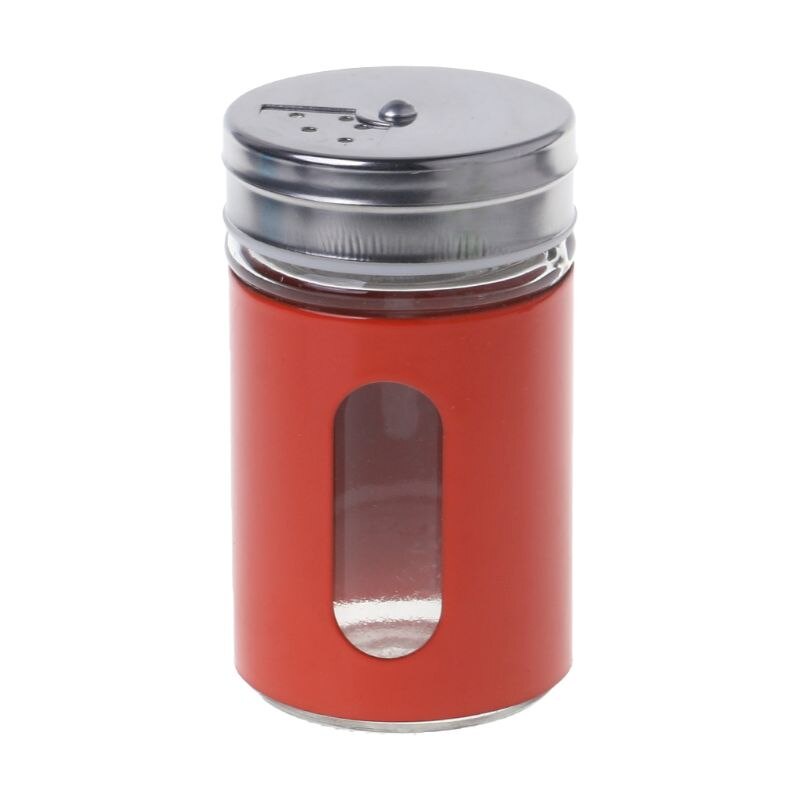 фото Банка для соли Migliores Стеклянная емкость «одета» в металлический чехол., красный