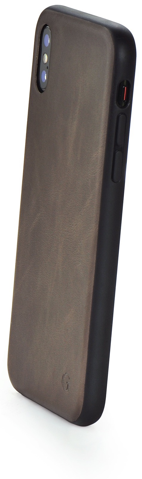 Чехол для сотового телефона Gurdini Premium Leather Case gray GPLCGR-XS01 для Apple iPhone X/XS 5.8", темно-серый