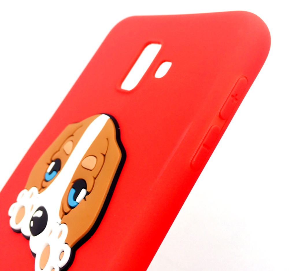 фото Чехол для сотового телефона Мобильная мода Samsung J6 Plus Накладка резиновая с объемным рисунком-аппликацией