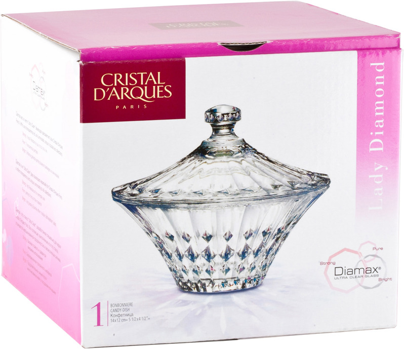 фото Конфетница Cristal d'Arques Lady Diamond, G5237, 14 х 12 х 12 см