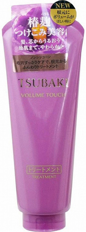 фото Концентрированный бальзам-уход Shiseido Tsubaki Volume Touch для волос для придания объема с маслом камелии, 180 г