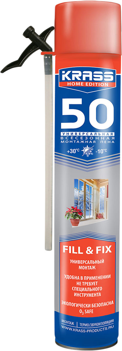 фото Пена монтажная Krass Home Edition 50, всесезонная, 0,75 л