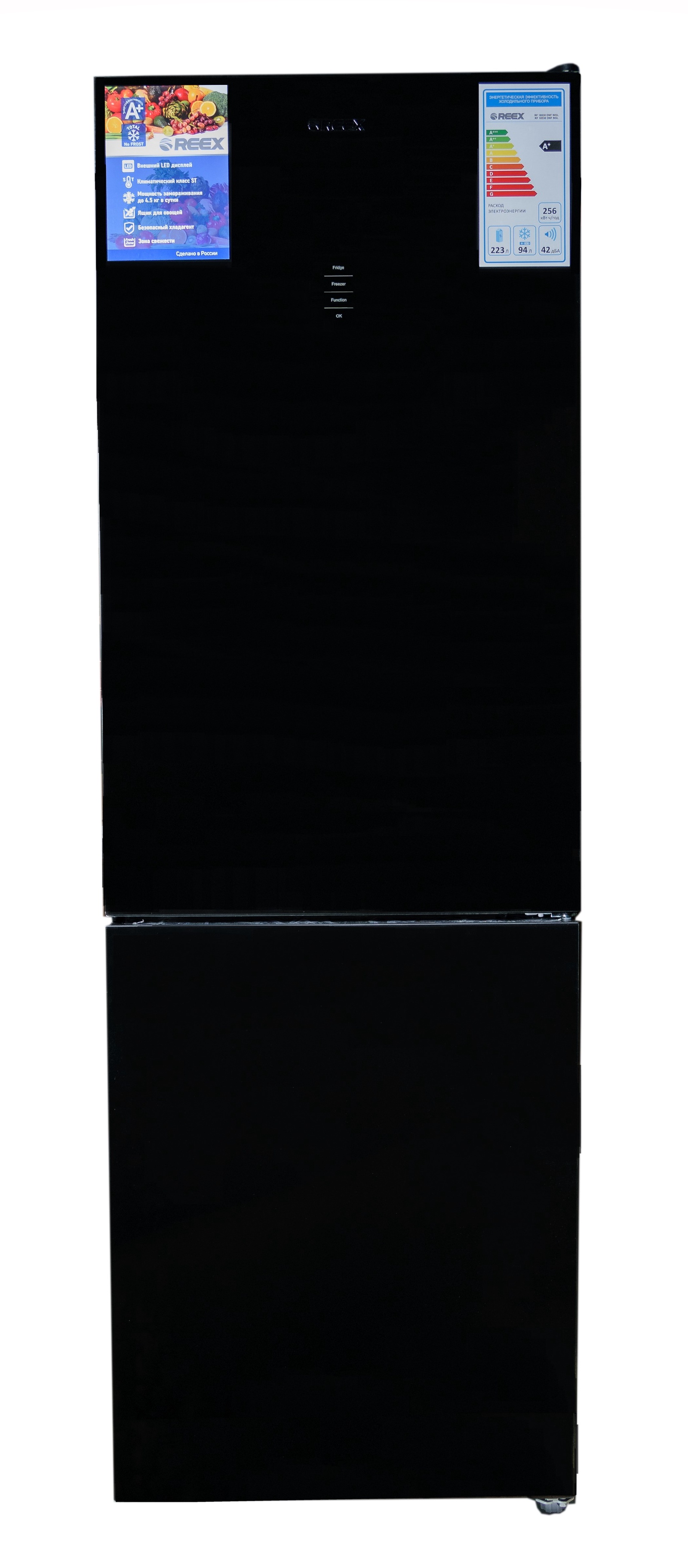 фото Холодильник REEX RF 18530 DNF BGL, черный