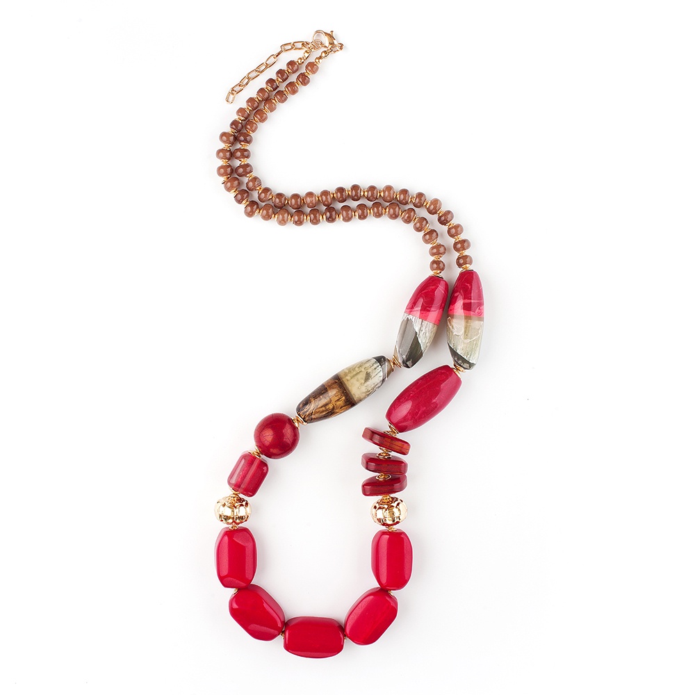 Колье/ожерелье бижутерное Selena 10104561, Искусственная смола, красный